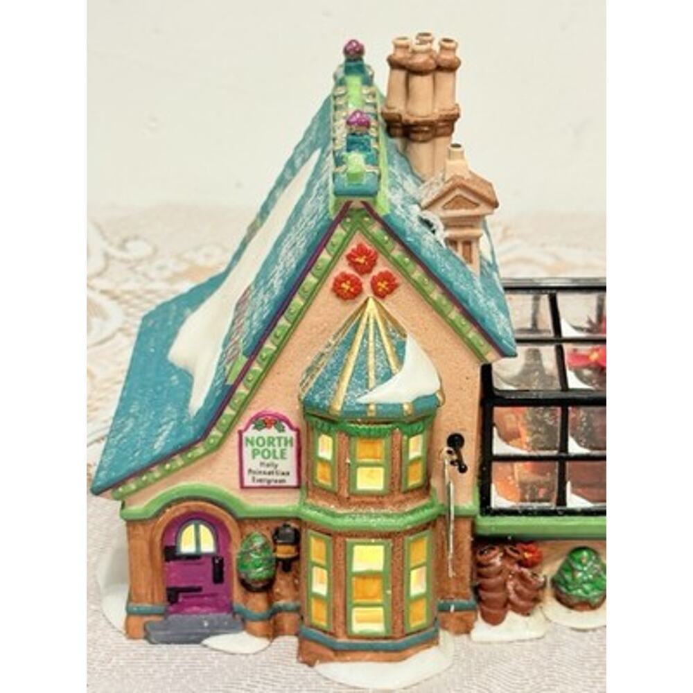 Dept 56 North Pole Series Mrs. Claus' Greenhouse Lighted Porcelain 1997-Read - Picture 3 of 16